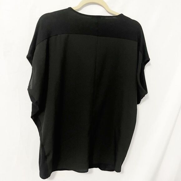 Cache Black Gold Embellished V- neck Dolman Sleeve Shirt Size M - Picture 3 of 5